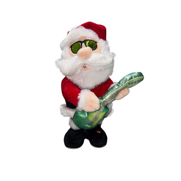 Gemmy Animated Santa Christmas Rock N Roll Guitar Run Run Rudolph Dance Works 13 - Picture 1 of 9